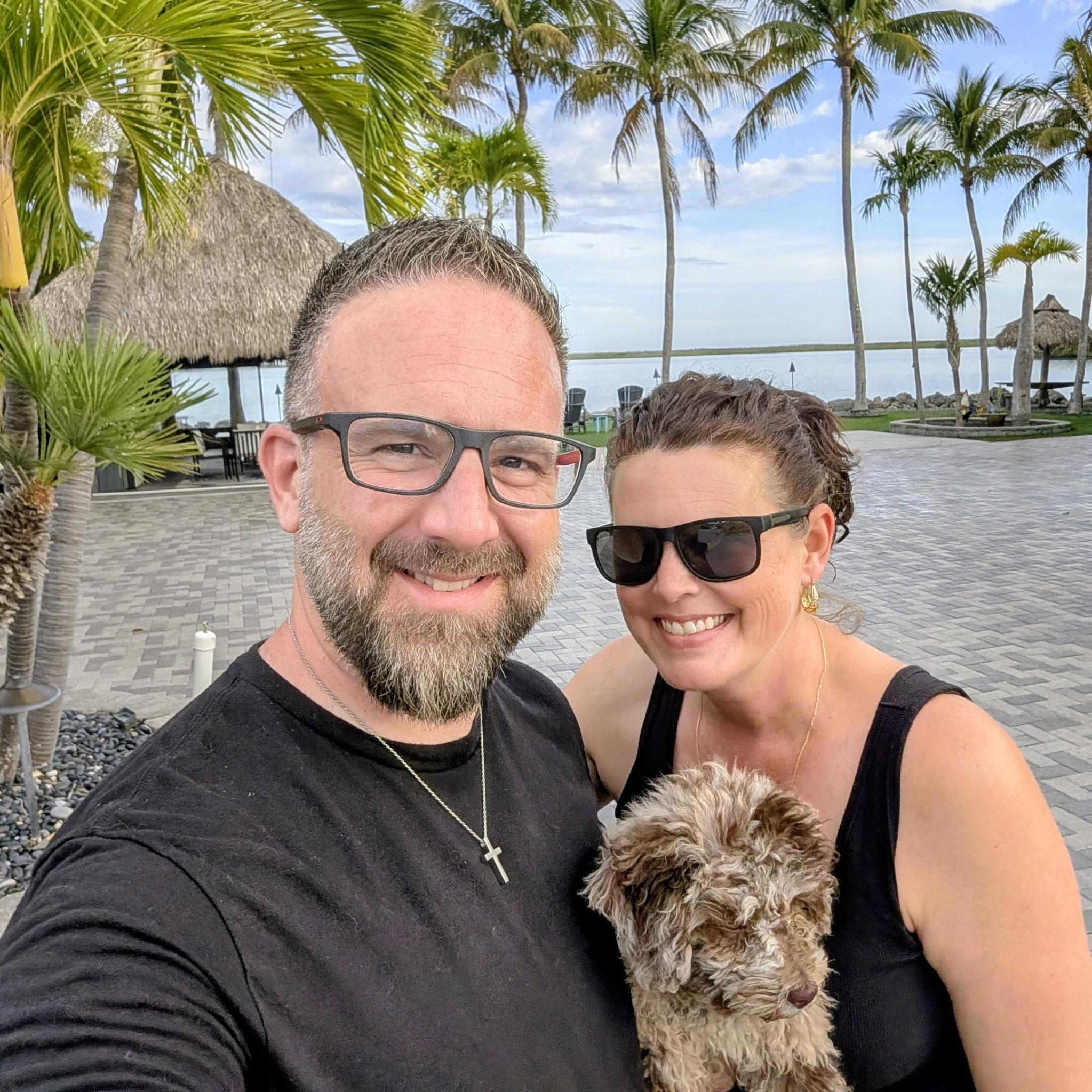 Jason and Kristie with Marcus on their 31st anniversary trip in the Florida Keys.