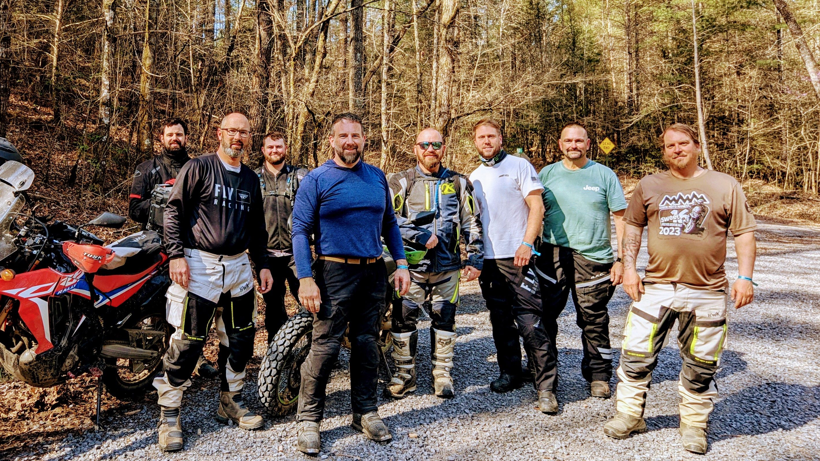 Jason Duncan with his motorcycle riding crew